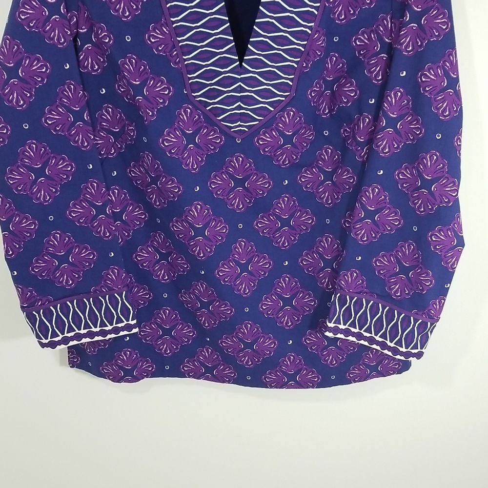 {Vineyard Vines} Purple Shell Tunic Top Size 10 - Picture 3 of 10